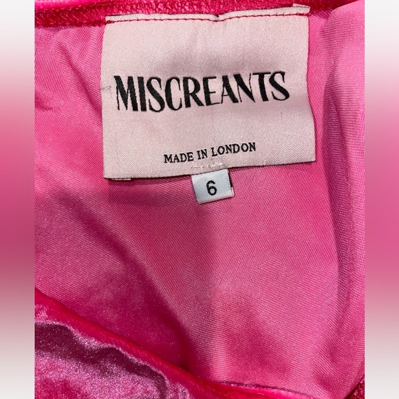 New! Revolve x Miscreants Bodycon Hot Pink Velvet Mini Dress w/ Opera Gloves💖 XS - Picture 9 of 10